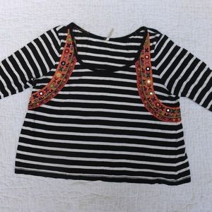 🦋 FREE PEOPLE Striped cute shirt